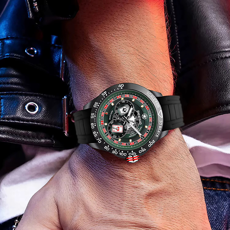 Deesio Armbanduhr, Automatik, Silikonband, Schwarz, Herren - Bild 3