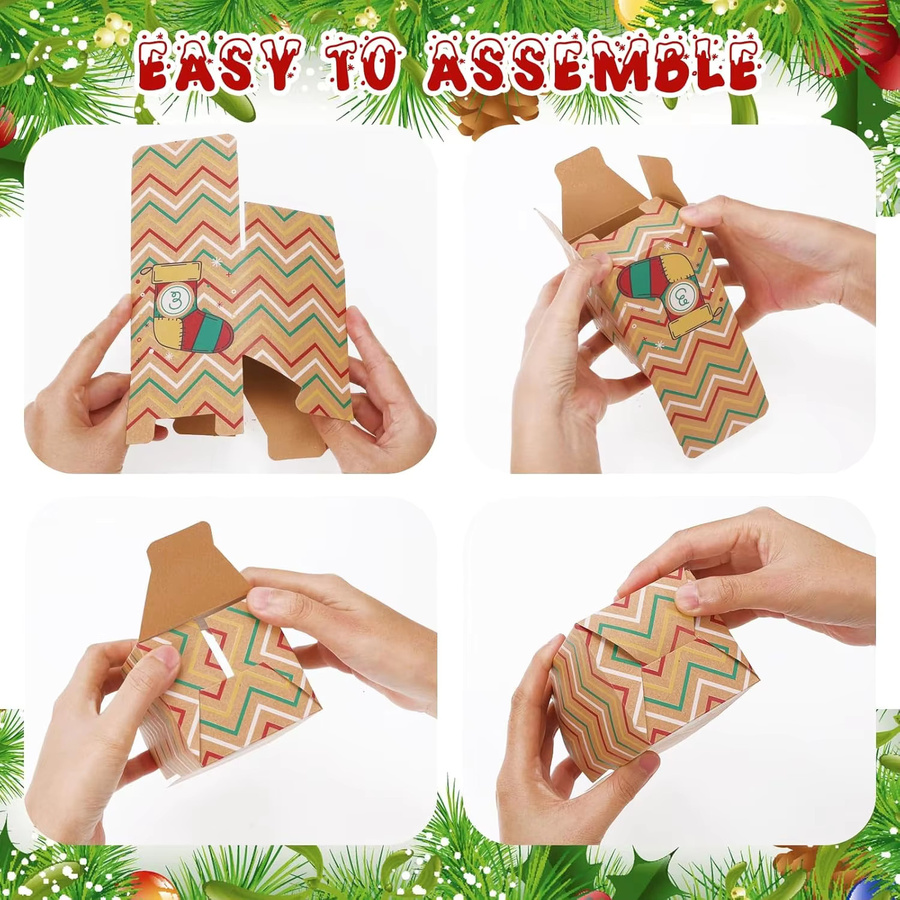 Befüllbarer 24-Tage-Adventskalender aus Papier als Geschenkbox in Mehrfarbig für Weihnachten - Bild 2