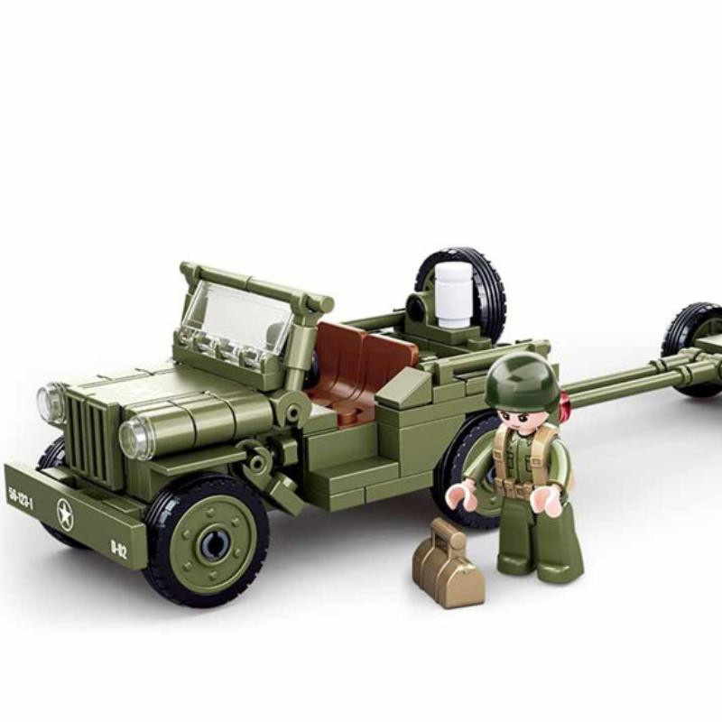 BELA Building Blocks Militärfahrzeug Weltkrieg II Landung in der Normandie Armeeauto 143-teiliges Set - Bild 2
