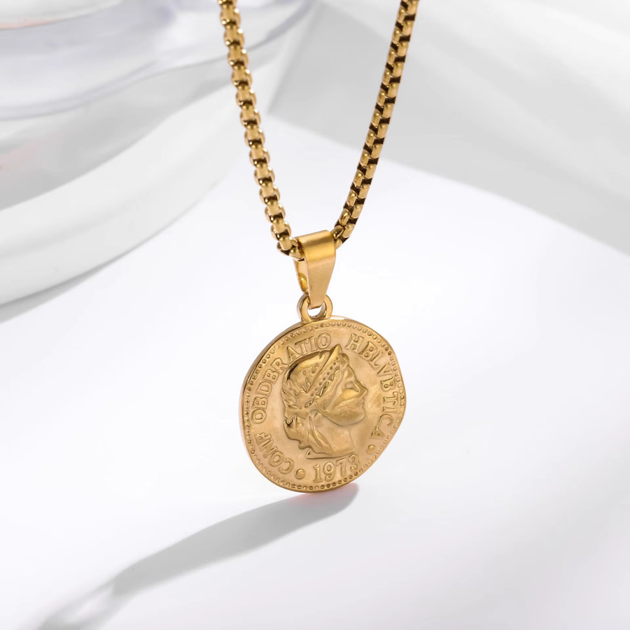 LUXUKISSKIDS Anhänger-Halskette, Edelstahl, Gold, Herren, Punk - Bild 3