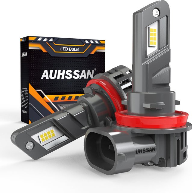 AUHSSAN LED-Autoscheinwerfer Set mit Lüfter und GC-7535 Chips, Tagfahrlicht Plug and Play für Nissan, Farbe: Weiß - Bild 1
