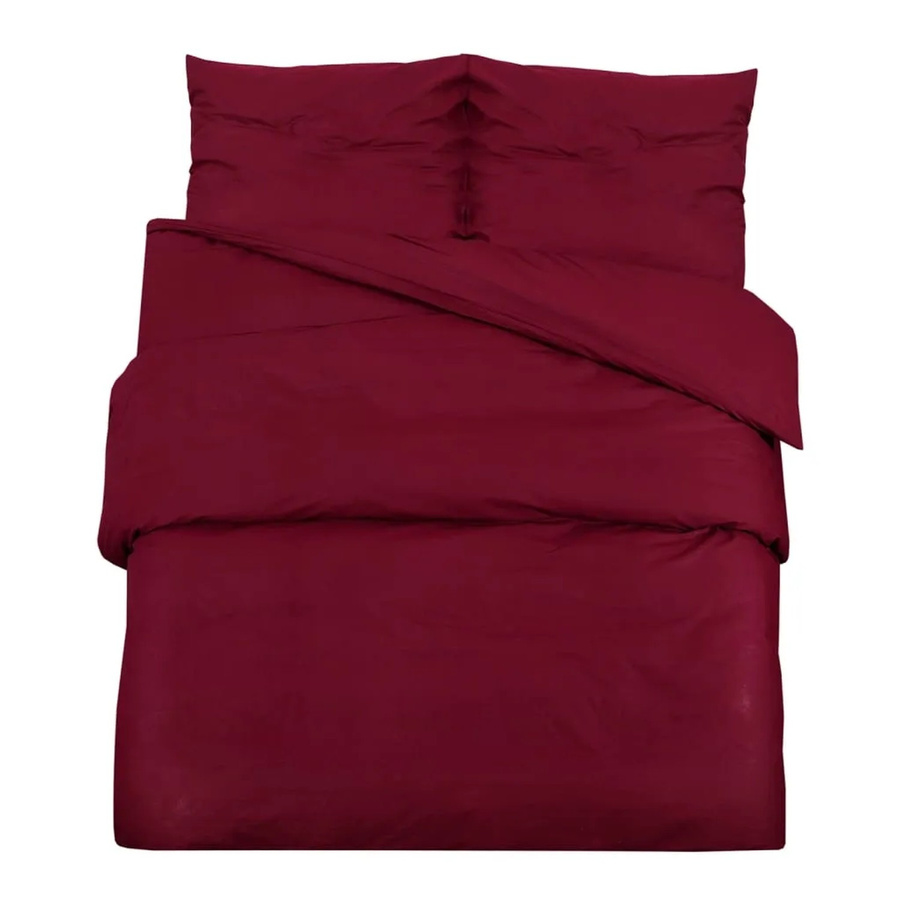 vidaXL Bettwäsche-Set aus Mikrofaser in Rot, bestehend aus 1 x Deckenbezug (140 x 200 cm) und 1 x Kissenbezug (65 x 65 cm - Bild 2