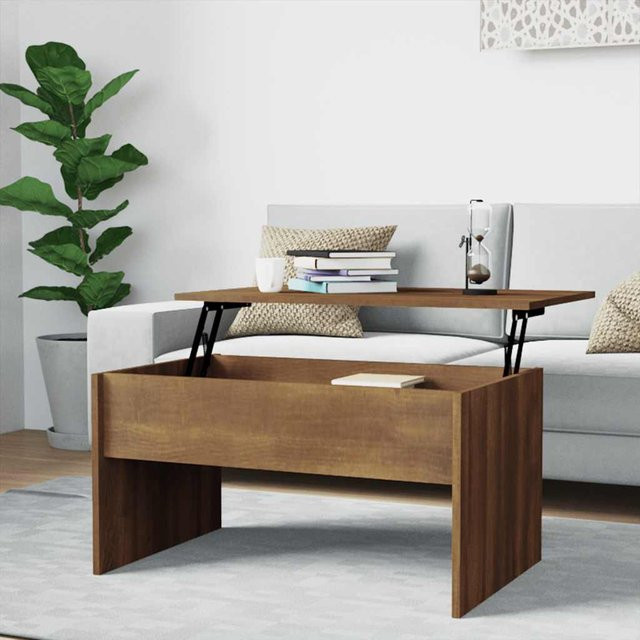 vidaXL Couchtisch in Braun mit Lift-Mechanismus, modern und rechteckig, B/T/H: 80 x 50,5 x 41,5 cm - Bild 2