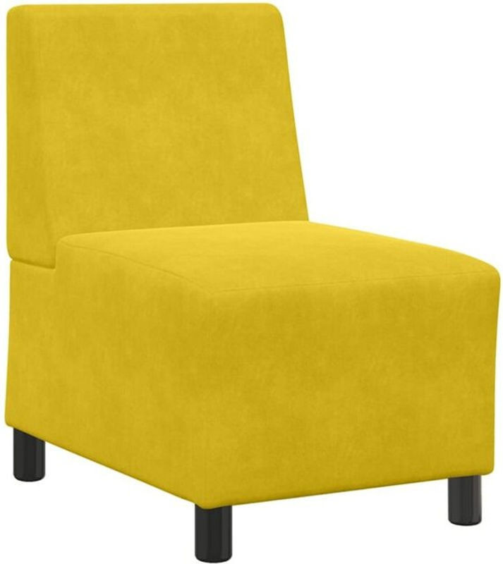 Moderner Samt Sofa-Stuhl ohne Armlehnen von Vidaxl in Gelb - Bild 1