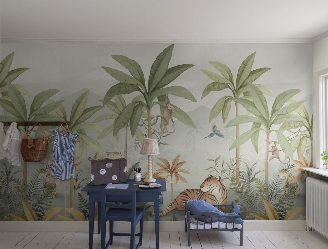 BoråsTapeter Mural Tapete Wild Jungle in Grün und Beige mit floralem Design - Bild 2