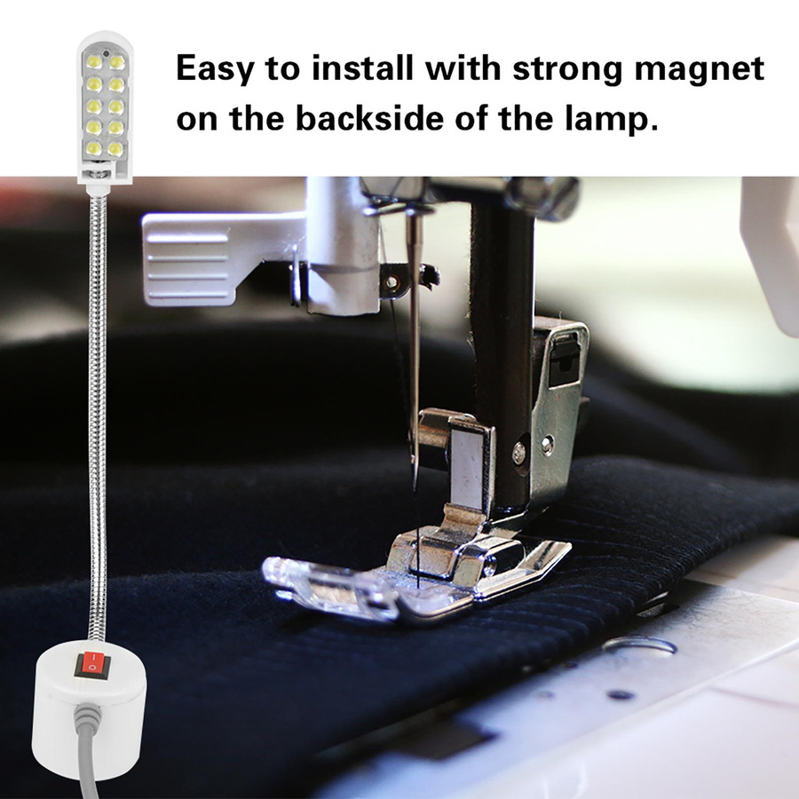 DIYelecs LED-Arbeitslampe für Nähmaschinen mit Magnetfuß in Weiß - Bild 4