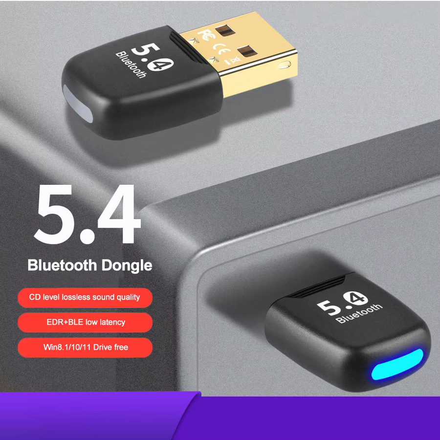 Kebidu Bluetooth 5.4 USB Adapter in Schwarz für PC, Maus, Tastatur und Audio-Receiver - Bild 2