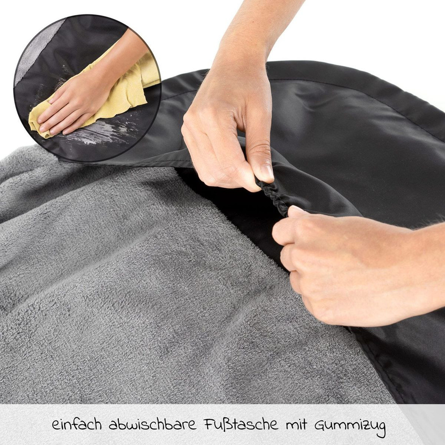 Zamboo Universal Fleece-Decke als Beindecke für Kinderwagen und Buggy in Schwarz - Bild 6