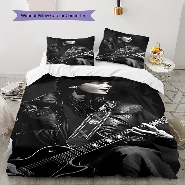 Tokio Hotel Tom Kaulitz Bettwäsche Set mit Grafikmuster, bestehend aus 1 Bettbezug und 2 Kissenbezügen, B/H: 135 x 200 cm - Bild 1