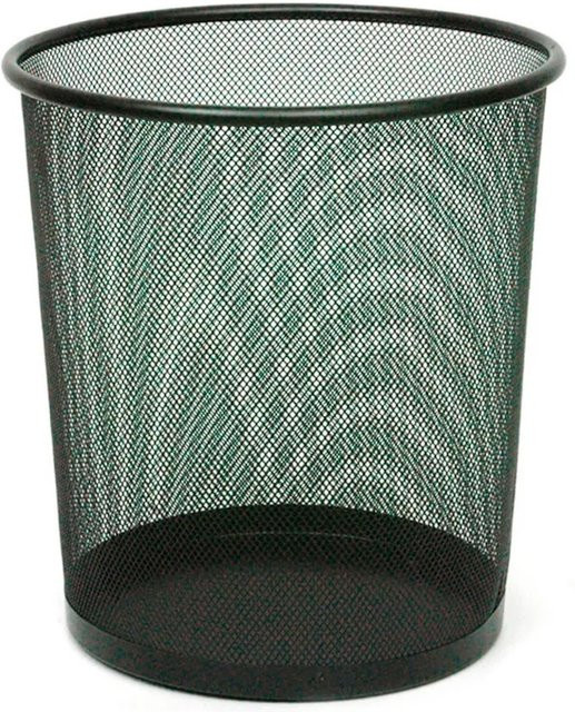 PROREGAL Runder konischer Papierkorb aus Metall mit Perforation, Schwarz, Höhe: 34,5 cm, Durchmesser: 29,5 cm, 19 Liter - Bild 1