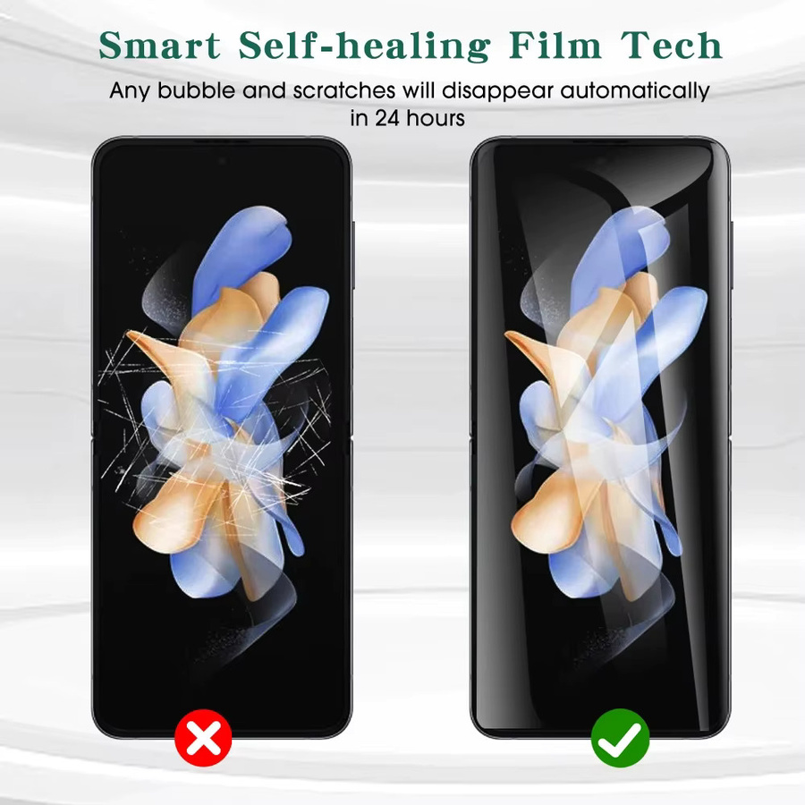 4er-Pack Samsung Galaxy Z Flip 5, Flip 4 und Flip 3 Hydrogelfolie für den Innendisplay-Schutz, transparent - Bild 5