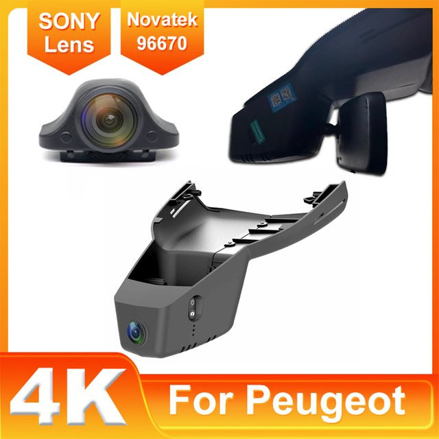 CARBAOHUI 4K Dash Cam im OEM-Stil für Peugeot 308 (2021-2024) und Citroen C5 X (2022-2023), Dash Kamera mit WiFi und App-Steuerung, Schwarz - Bild 1