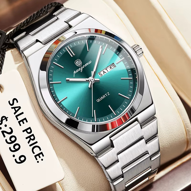 PAAZOMU Chronograph, Quarz, Edelstahl, Blau, Herren - Bild 2