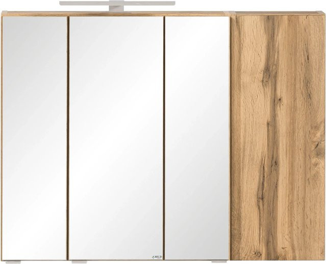 Held Möbel 3D-Spiegelschrank Ancona in Wotaneiche mit LED-Beleuchtung und Rasierersteckdose, Breite: 85 cm - Bild 1