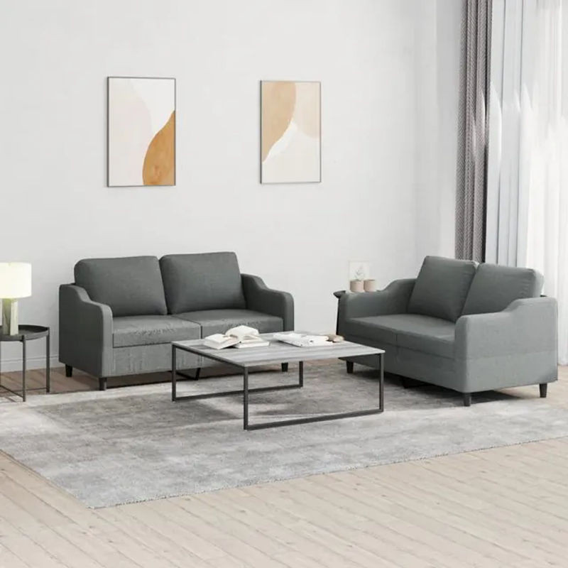 Vidaxl 2-teiliges Lounge-Set aus Stoff in Anthrazit und Grau im modernen Design - Bild 1