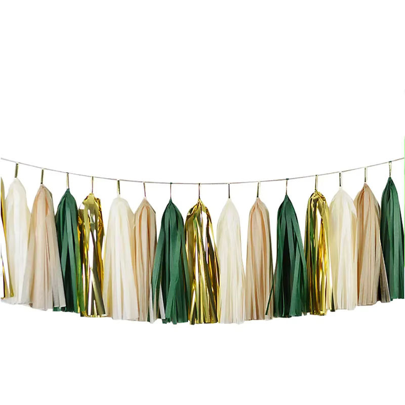 20 Stück Parehope DIY Seidenpapier-Quastengirlanden in Mehrfarbig und Gold für Babyparty, Geburtstag, Hochzeit und Jubiläum - Bild 2