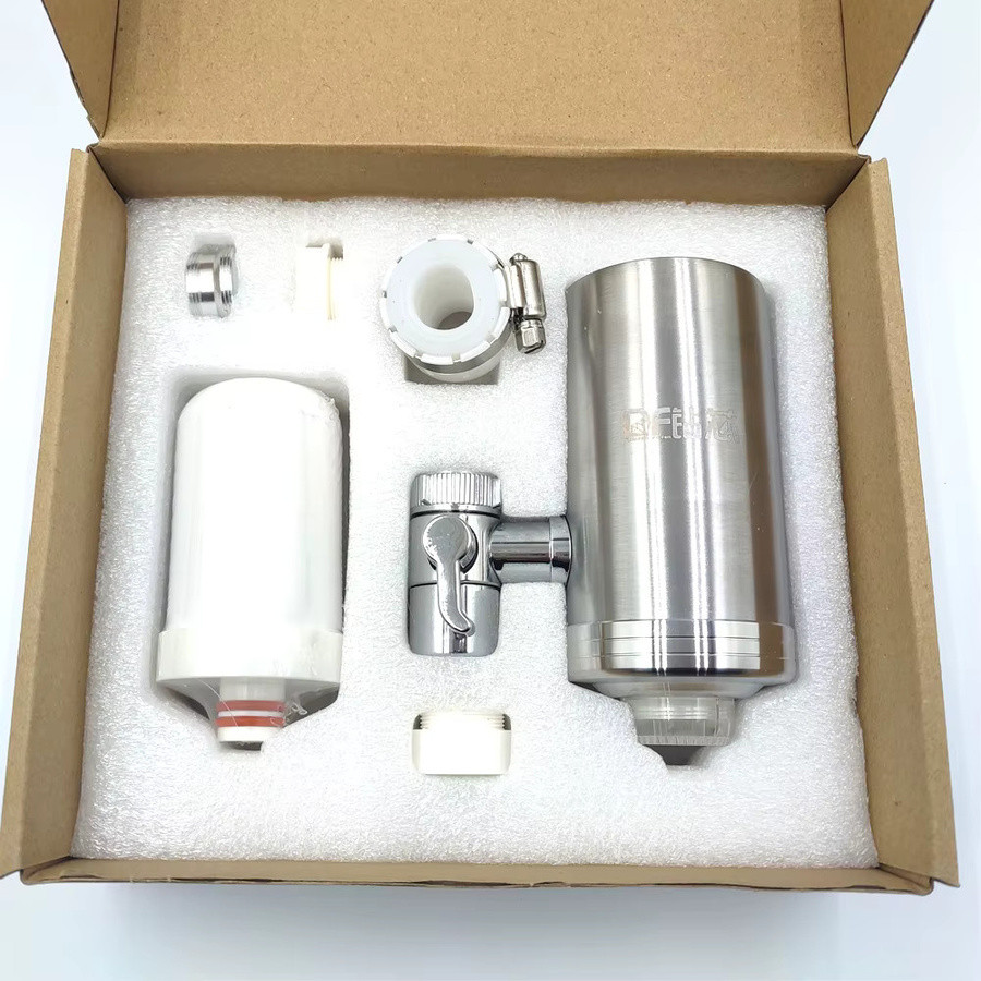 Huppgou Keramik-Wasserfilter für die Küchenarmatur aus Edelstahl in Silber, abnehmbar und waschbar - Bild 4