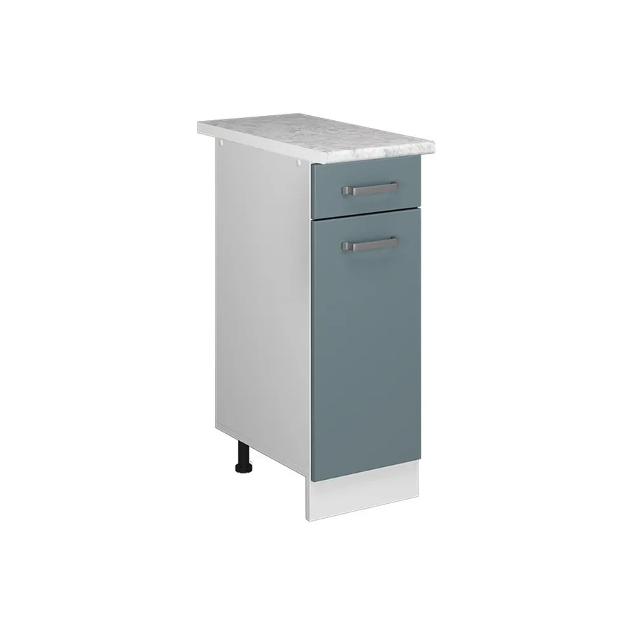 Vicco Küchenunterschrank R-Line Schubladenschrank mit Marmor Arbeitsplatte in Blau-Grau/Weiß, Breite: 30 cm - Bild 3