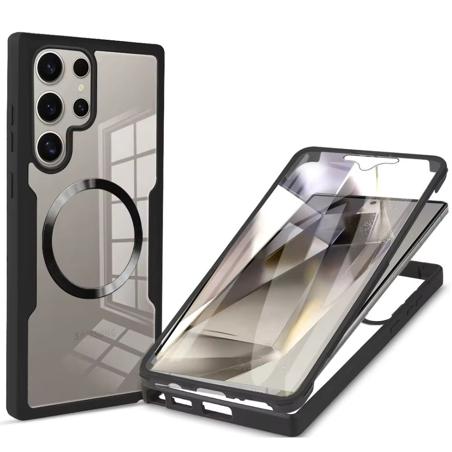 Magnetische transparente Schutzhülle mit Displayschutz für Samsung Galaxy S22 S23 S24 S25 S26 Ultra Plus A16 A26 A56 in Schwarz - Bild 6