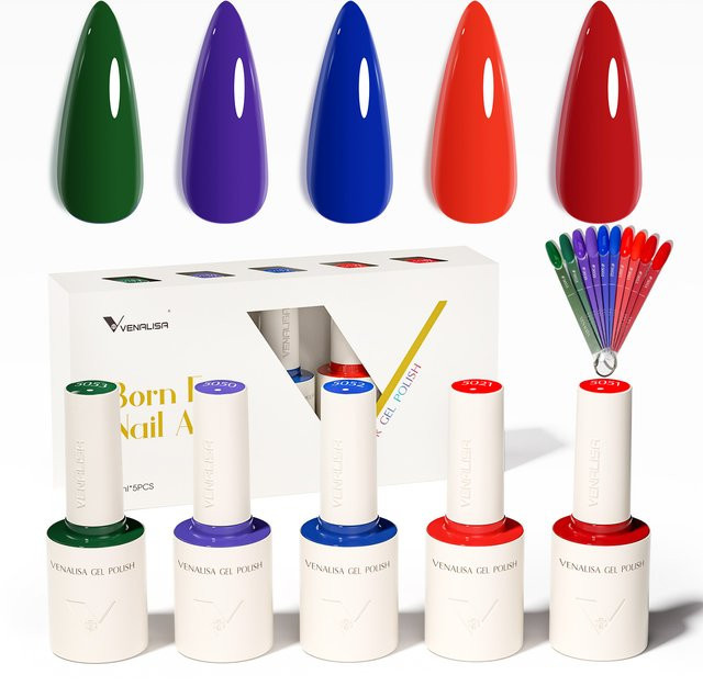 Venalisa V2501 Nagellack-Set, 5 Farben, Glänzend, Soak Off - Bild 1