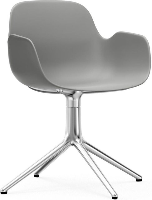 Normann Copenhagen Form Drehsessel mit Armlehnen in Grau mit Metallgestell - Bild 1