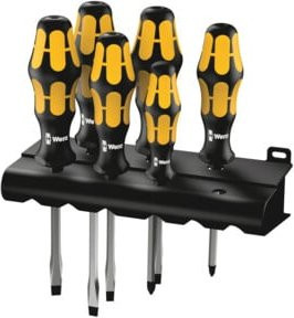 Wera Kraftform 932 S/6 Schraubendrehersatz mit Rack, 6-teilig, Schwarz-Gelb - Bild 1