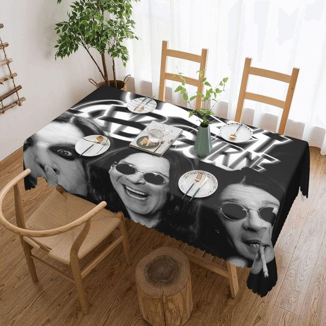Ölbeständige Tischdecke Ozzy Osbourne Merch von JINGYUE Pet, schwarz, B: 137 cm, T: 183 cm - Bild 1