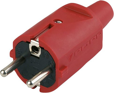 REV-Ritter Schutzkontakt-Stecker 250 V in Rot aus Kunststoff - Bild 1