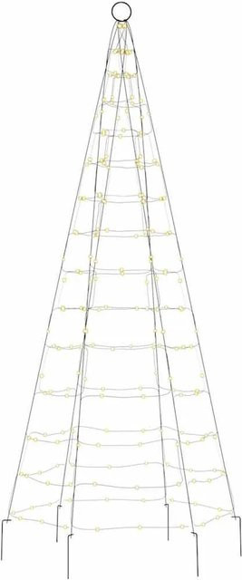 vidaXL LED-Weihnachtsbaum für Fahnenmast mit 200 warmweißen LEDs, grün, Höhe: 180 cm - Bild 1