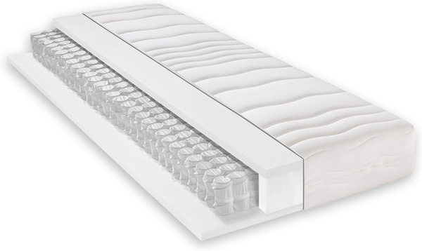 BeCo Maxi Strong Taschenfederkernmatratze in Weiß, H x B x T: 21 x 100 x 200 cm