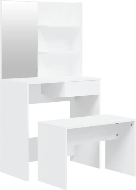 vidaXL Schminktisch-Set in Weiß mit modernem Design, B/T/H: 74,5 x 40 x 141 cm - Bild 1