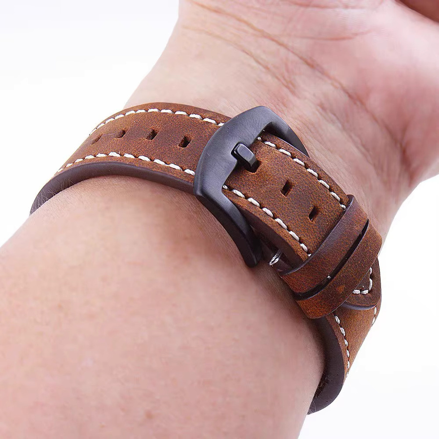 TINUORA Uhrenarmband Leder, Vintage, Unisex - Bild 2