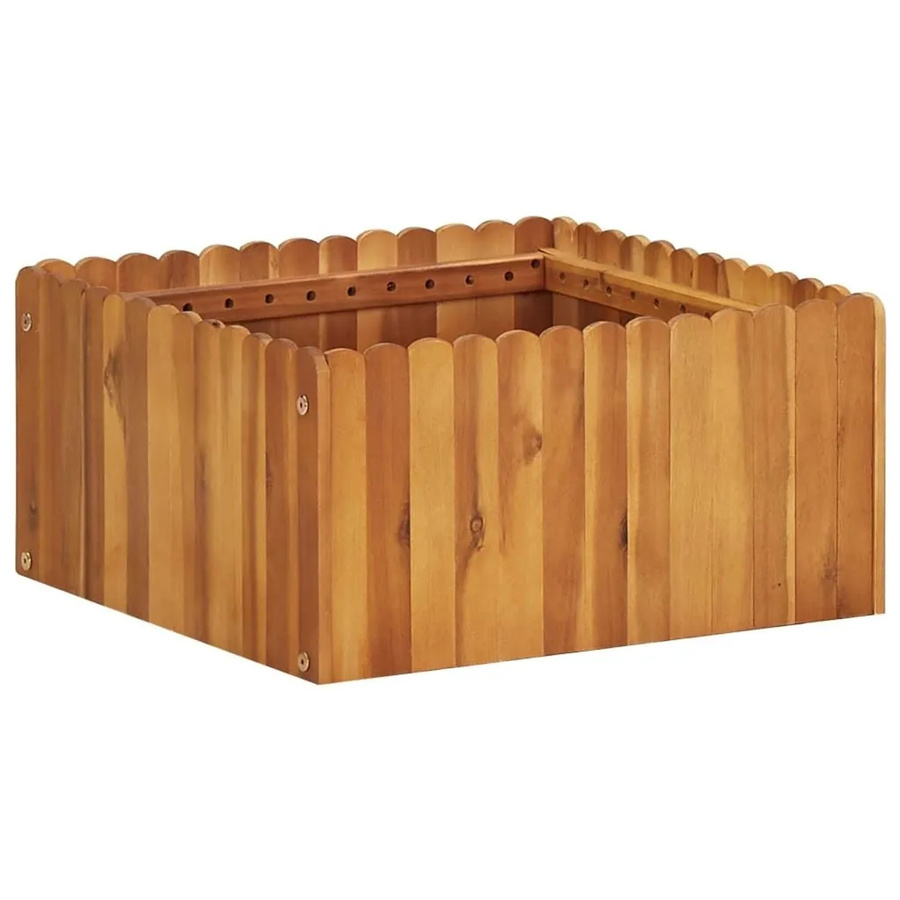 DELUKE Hochbeet JONA aus Akazienholz in Braun-antik, B/T/H: 50 x 50 x 25 cm - Bild 2