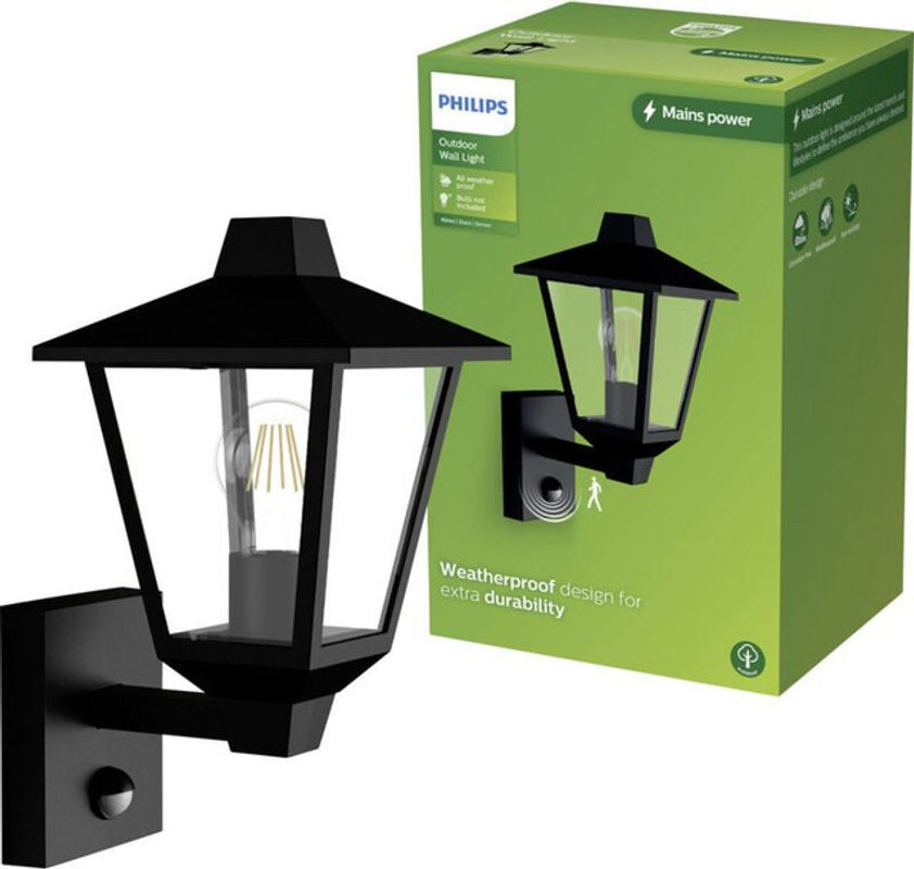 Philips Kinno Außenwandleuchte aus Aluminium in Schwarz mit E27 Fassung - Bild 1