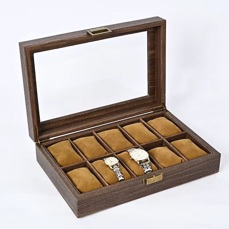 Uhren- und Sonnenbrillen-Organizer, Holz/PU-Leder, Unisex - Bild 2