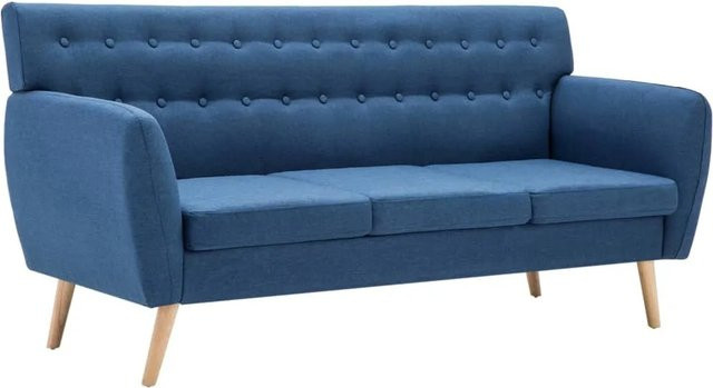 vidaXL 3-Sitzer-Sofa aus Stoff in Blau mit Armlehnen, B/T/H: 172 x 70 x 82 cm - Bild 1
