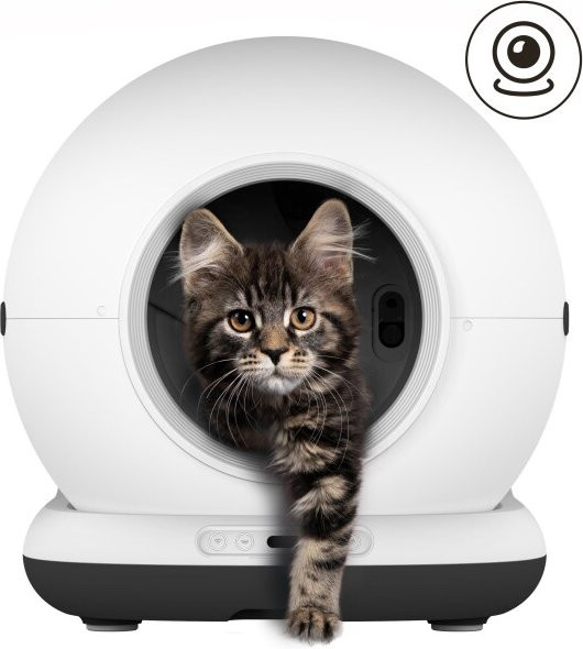 Zedar Selbstreinigende Katzentoilette K1200+ mit Kamera und App Steuerung, Weiß, XXL 82L inkl. Katzenklo-Matte und 3 Rollen Müllbeutel - Bild 1