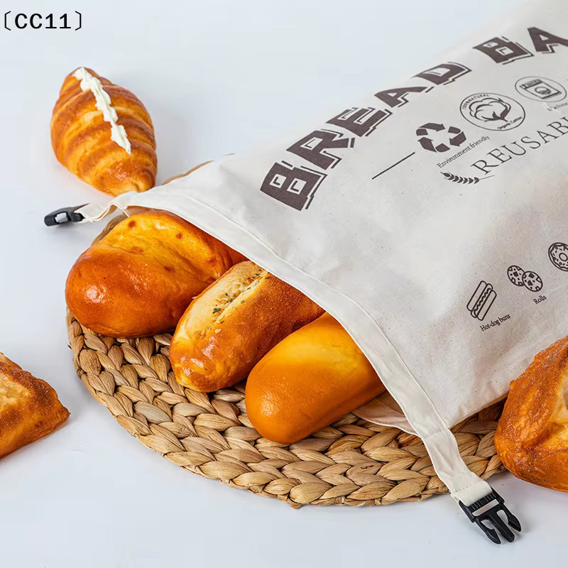 KuZHEN Wiederverwendbarer Brotbeutel aus Baumwolle mit Verschlussclip, Ölbeständige TPU-Aufbewahrungstasche für Sauerteigbrot, Beige, Breite: 43,0 cm, Höhe: 32,0 cm - Bild 2