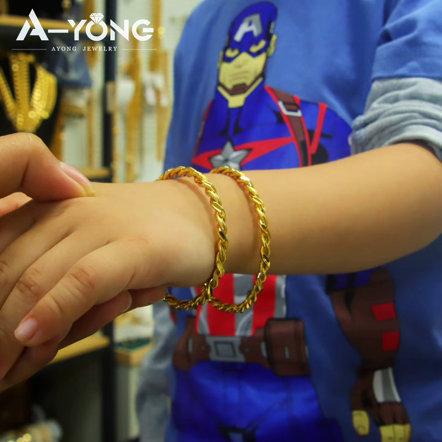 A-YONG AYONG JEWELRY Kinder-Armband, goldfarben, Twist-Seil - Bild 2