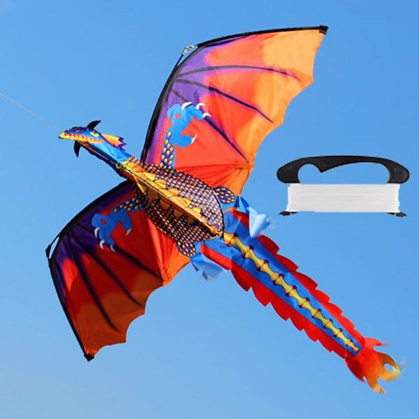 CloudWay 3D Nylon Drachen, Fliegender Drache, mit 100M Leine, Outdoor Sport Spielzeug - Bild 1