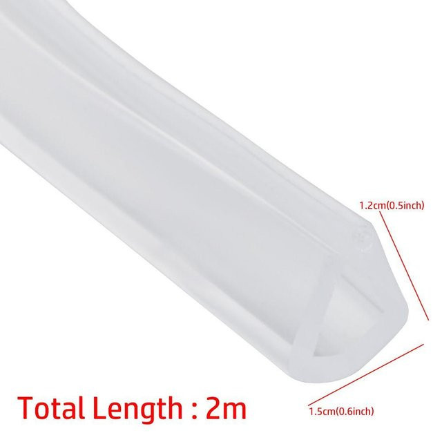U-förmige Gummi-Kantenschutzleiste von lingjingWL als transparente Duschtür-Dichtung und Glasschutzleiste, Breite: 12 mm, Höhe: 15 mm - Bild 1