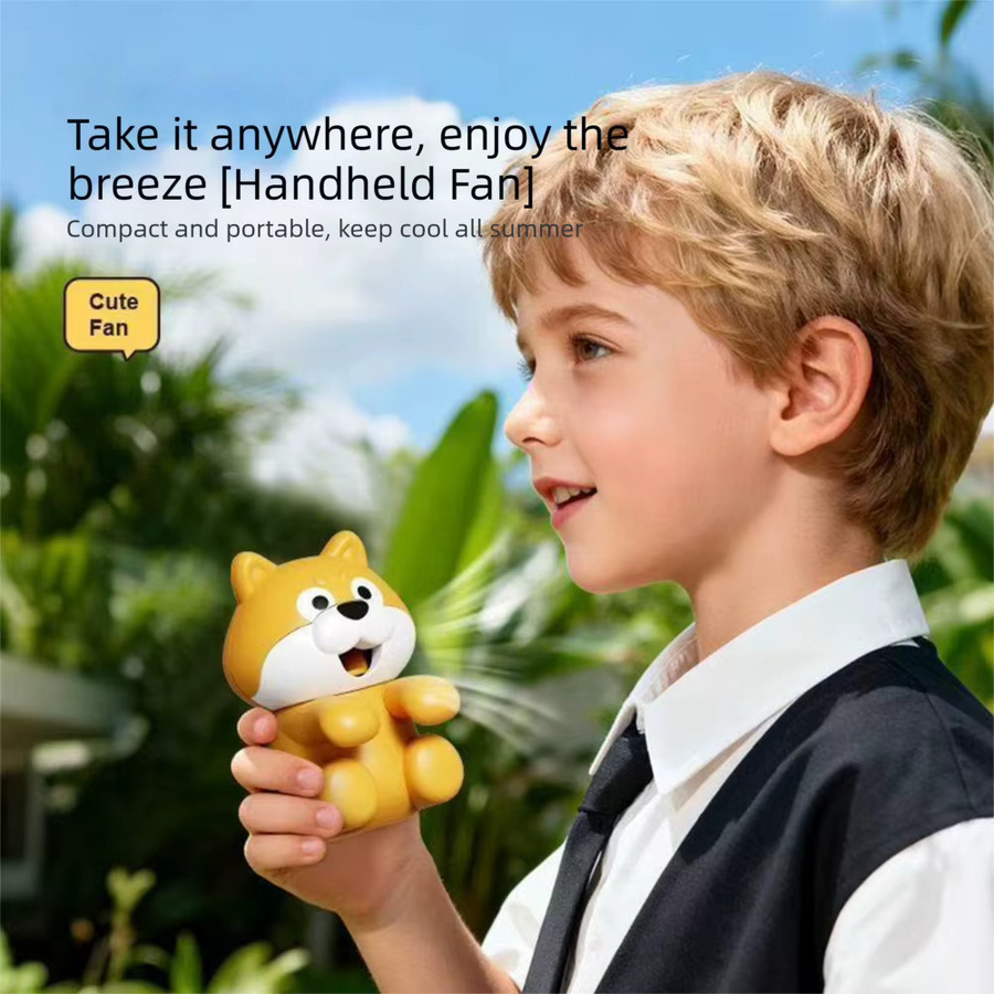 Dreaminglight Mini-Clip-On-Lüfterbecher in Gelb mit niedlichem Hunde-Design aus Kunststoff - Bild 3