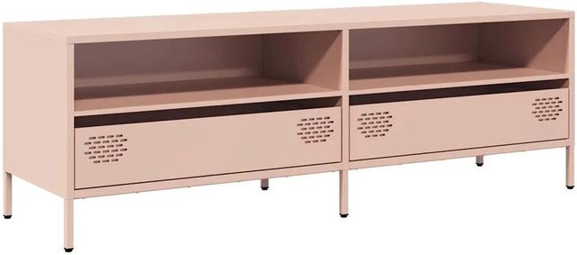 vidaXL TV-Schrank aus kaltgewalztem Stahl in Rosa im Industrie-Stil, B/T/H: 135 x 39 x 43,5 cm - Bild 1