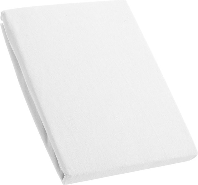 Kinzler Spannbetttuch aus Baumwoll-Jersey in Weiß, B/T: 150 x 200 cm - Bild 1
