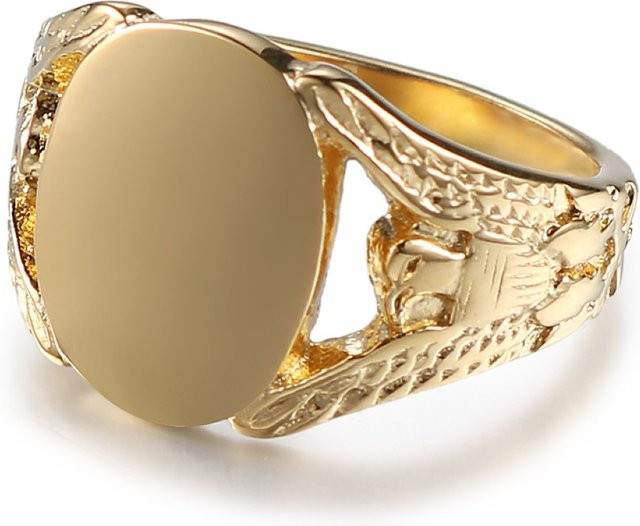 CJYNEWA Ring Edelstahl, Oval, Glatte Oberfläche, Unisex - Bild 1