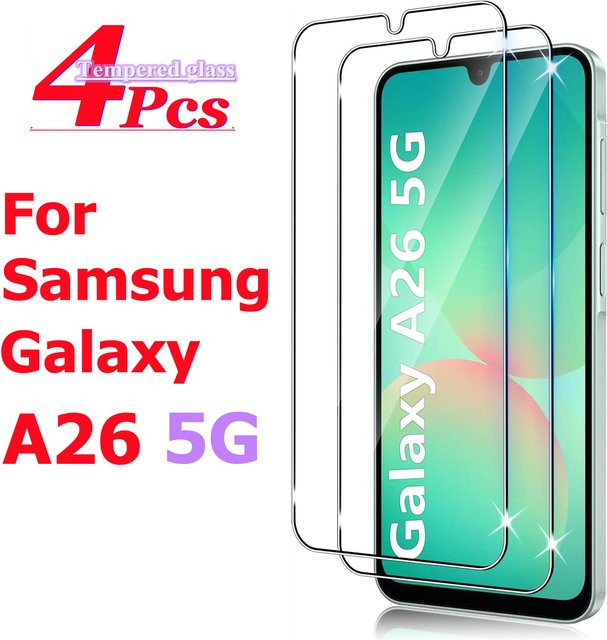 Leeshionz Displayschutzfolie aus gehärtetem Glas für Samsung Galaxy A26 5G (6,7 Zoll), transparent - Bild 1