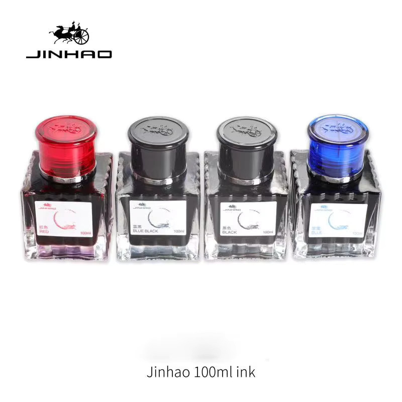 JINHAO Füllfederhalter-Tinte Schwarz in der Glasflasche, 100 ml - Bild 2