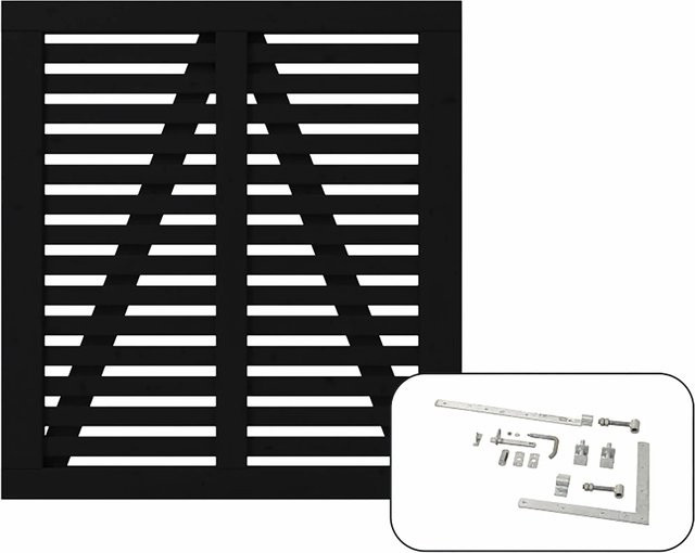 Plus Einzeltor Harmoni aus Nadelholz in Schwarz, Breite: 100 cm, Höhe: 107 cm - Bild 1