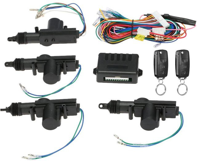 VehicleKit Universelles Autotürschloss L404 schlüsselloses Zugangssystem mit ferngesteuerter Zentralverriegelung und Kofferraum-Entriegelungstaste in Schwarz - Bild 1