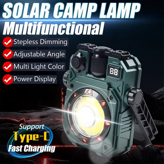 Heinast Tragbare LED-Campingleuchte mit USB-Wiederaufladung, magnetische Arbeitsleuchte und stufenloser Dimmfunktion - Bild 1